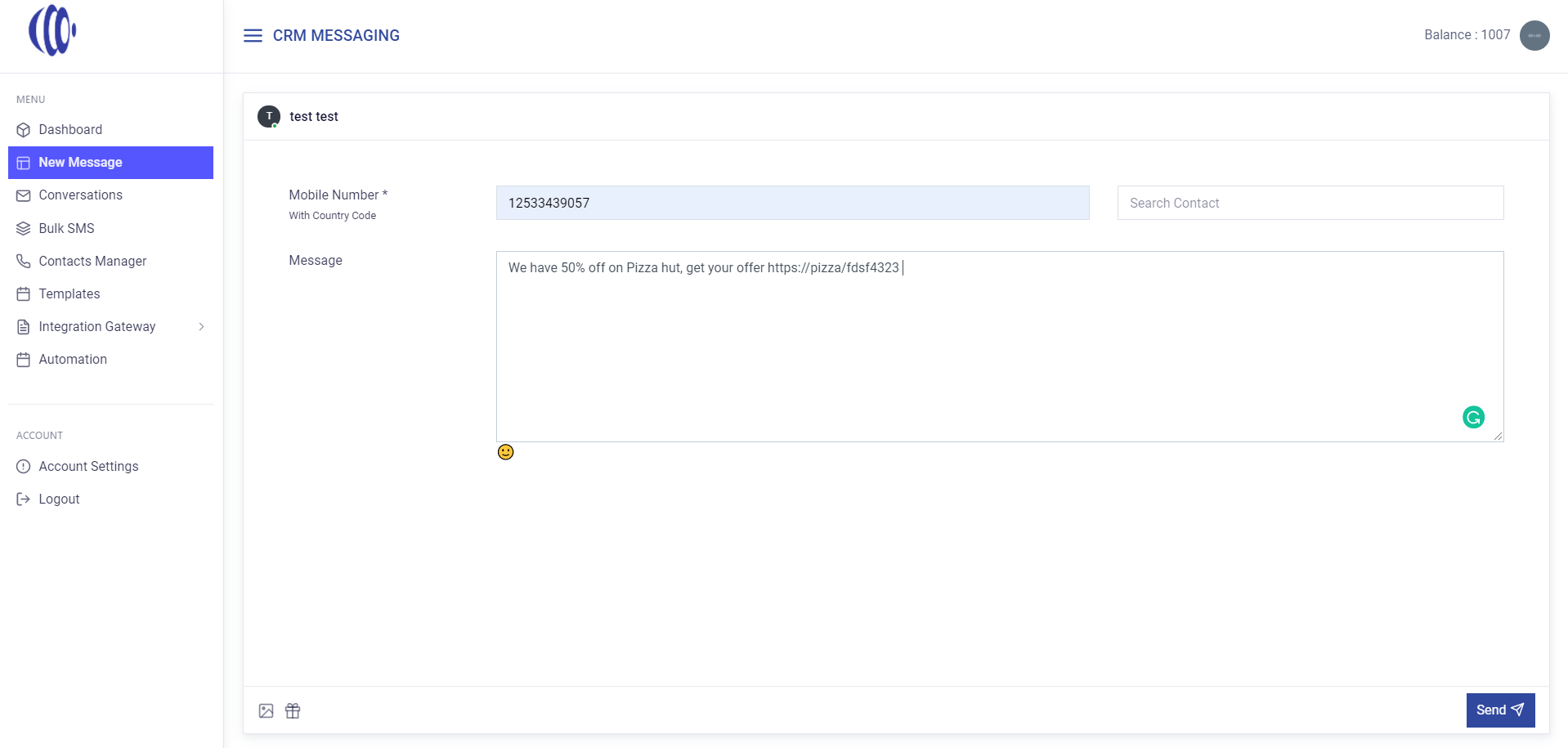 New message on Messaging Cloud