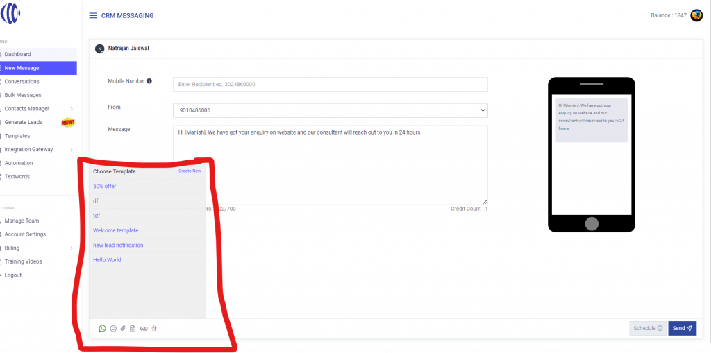 How to send templates from portal? 1 image 6