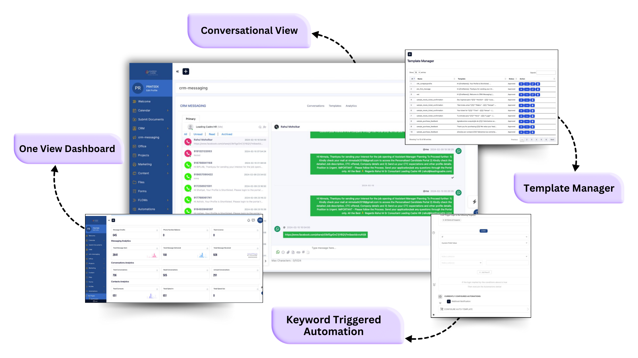 suitedash integration with crm messaging