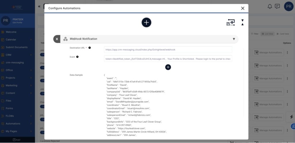 Configure Automations in Suitedash 2 Web capture 16 2 2024 14030 portal.leadingcadre.com