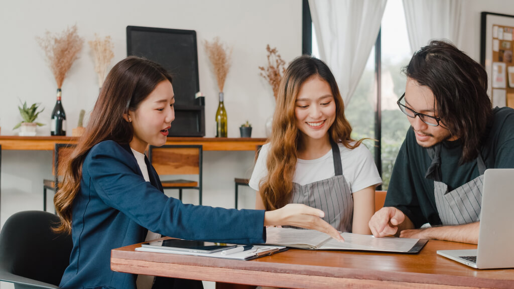 asian small business owners couple meeting with c 2021 09 03 22 37 03 utc