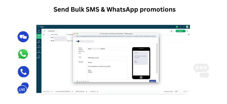 How to Send Bulk WhatsApp and SMS from Bigin: A Step-by-Step Guide 2 Send Bulk WhatsApp from Bigin